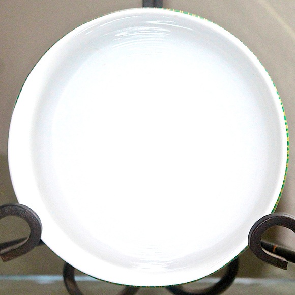 222 FIFTH THERORIE GREEN SOUP CEREAL BOWL GREEN WITH METALLIC GOLD - Picture 3 of 4